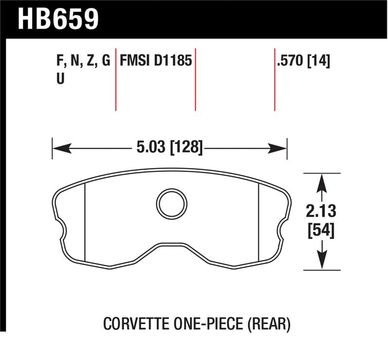 Chevrolet Corvette Brake Pads - Rear - Hawk Performance - HP+ - `06-`10